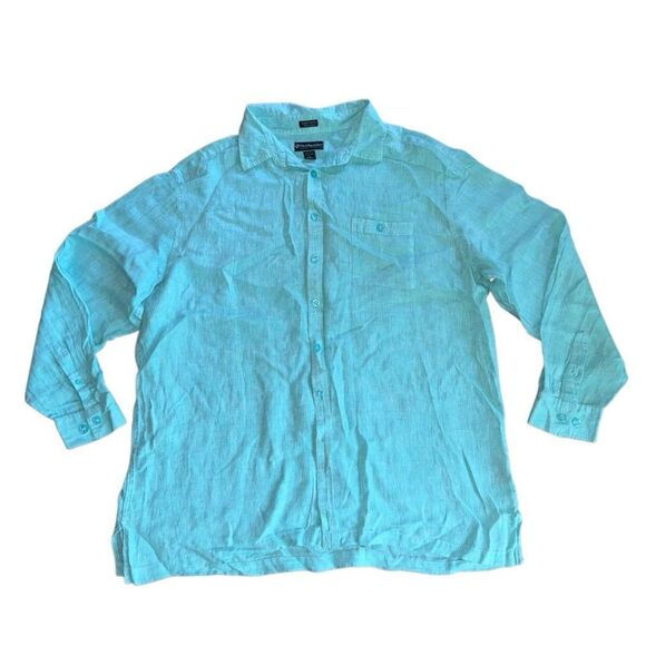 Weekender Men's Martinique Linen Shirt - Long Sleeve 100% Linen Size 2XL - Picture 1 of 8
